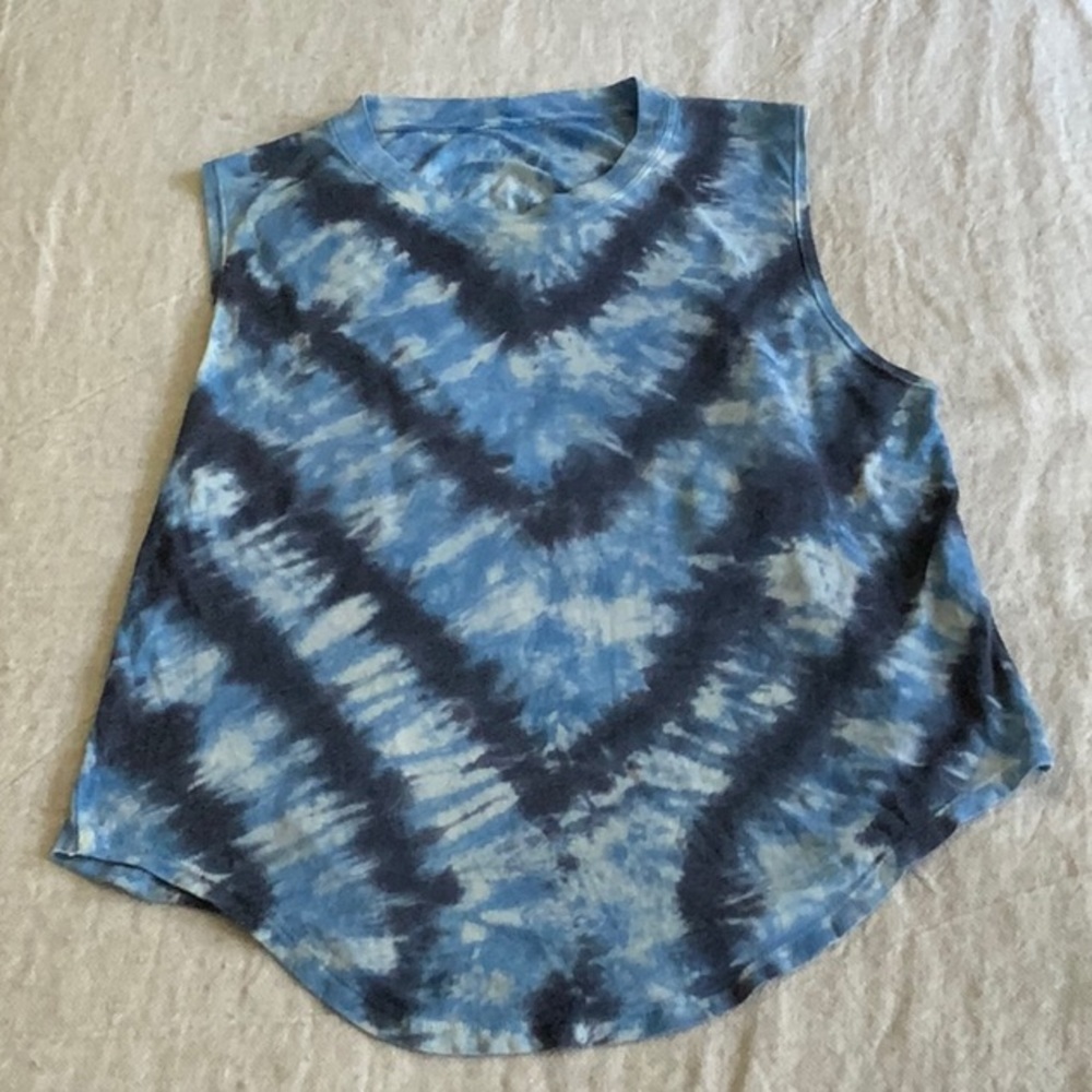 RAQUEL ALLEGRA Tie Die Tank Mesh Back